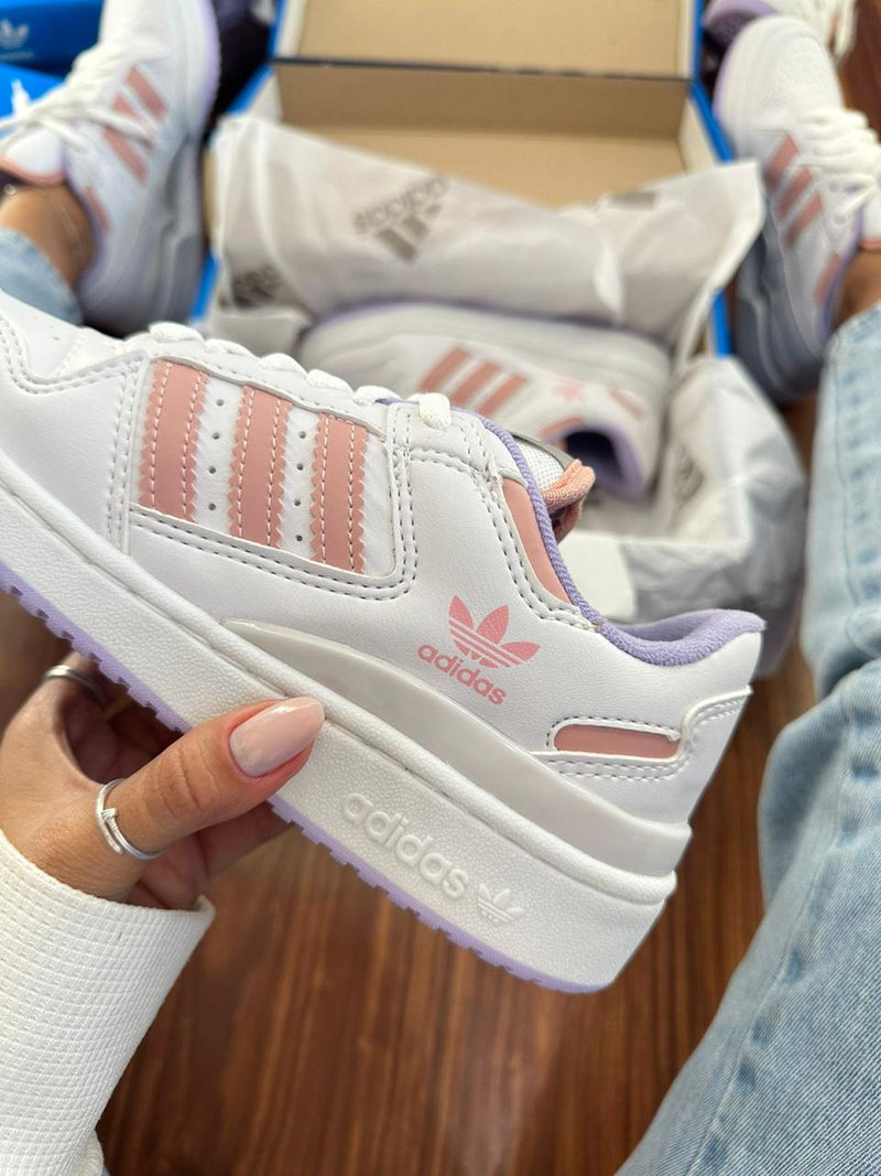 Tênis Adidas Forum Low [Rosa/Lilás e Azul] - Feminino