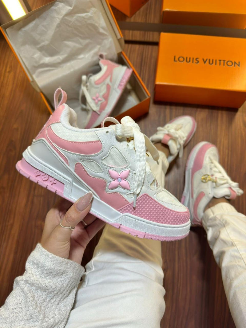 Tênis Louis Vitton LV Skate Feminino [Rosa] - Luxo e Estilo Urbano