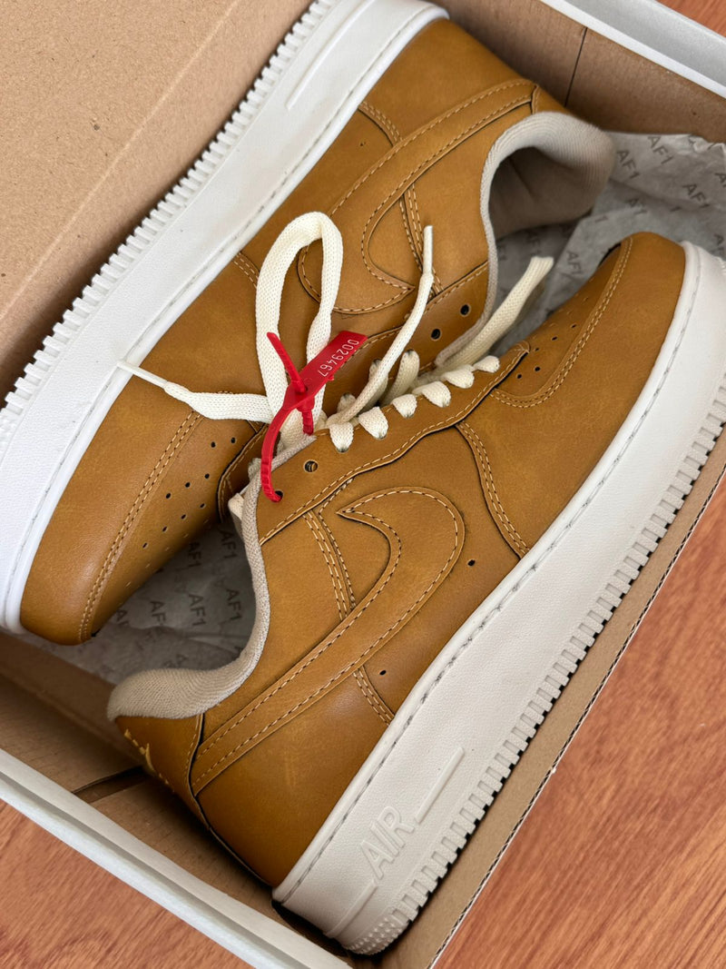 tenis masculino sofisticado nike air force 1 caramelo streetwear