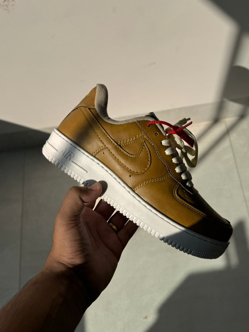 tenis masculino sofisticado nike air force 1 caramelo streetwear