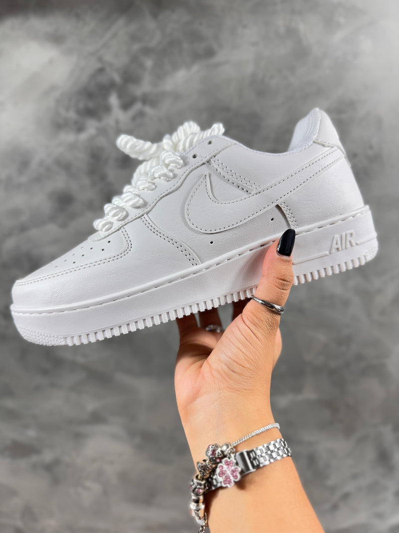 Tênis Nike Air Force 1 Unissex [Branco] [Cadarço Corda] - Reinvenção do Clássico