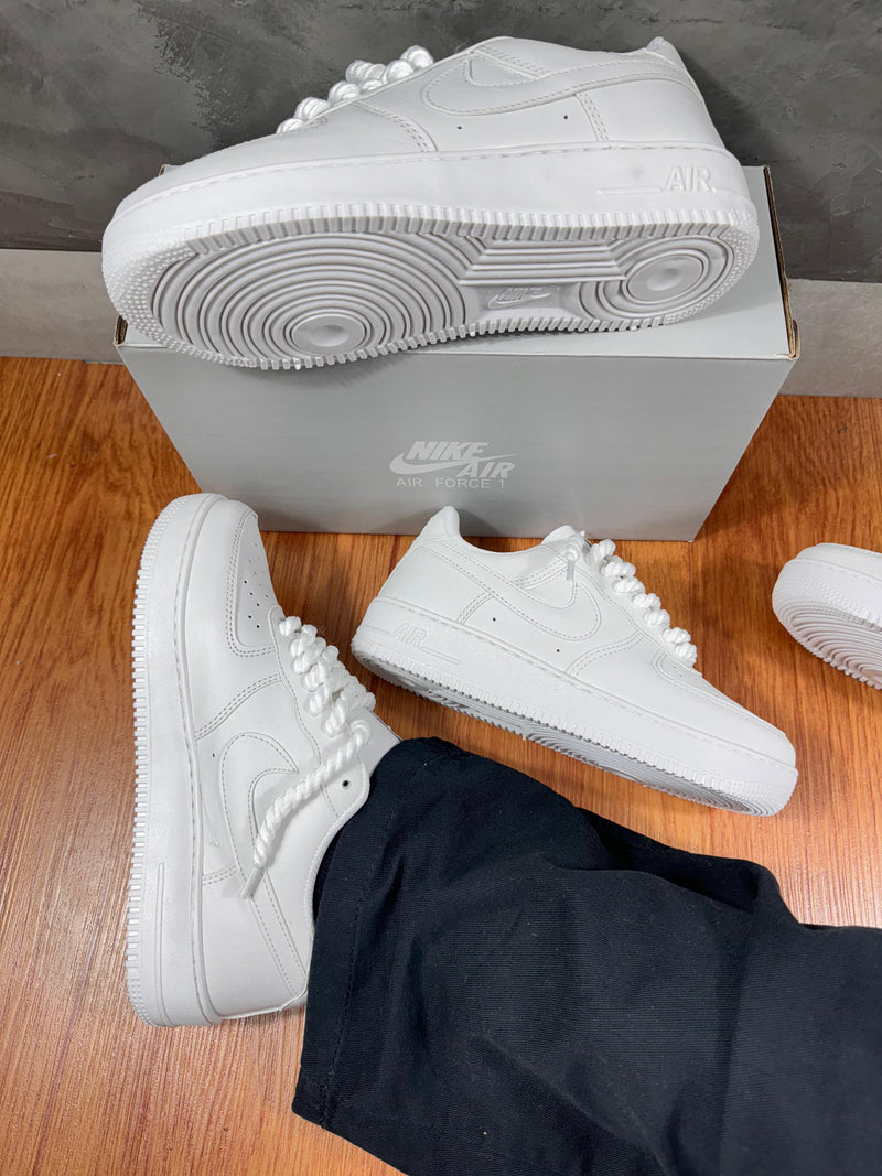 Tênis Nike Air Force 1 Unissex [Branco] [Cadarço Corda] - Reinvenção do Clássico