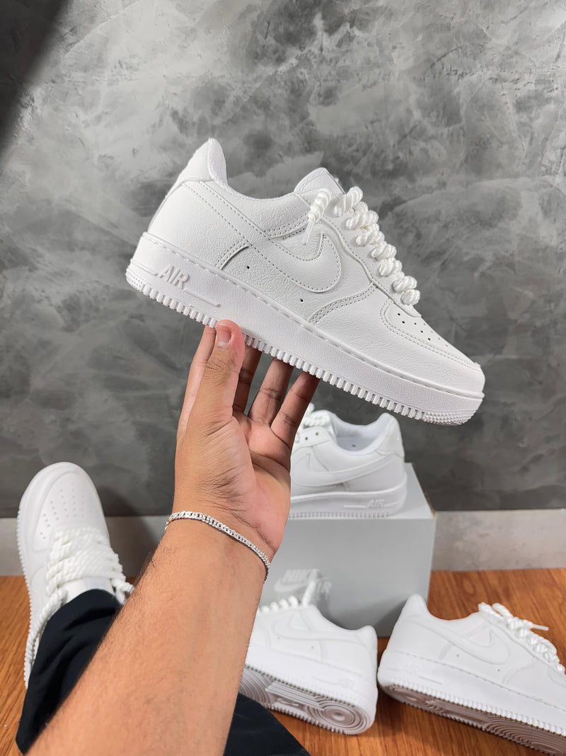 Tênis Nike Air Force 1 Unissex [Branco] [Cadarço Corda] - Reinvenção do Clássico