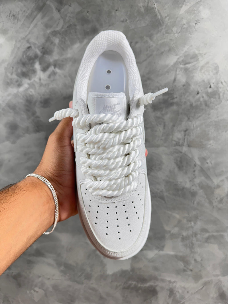 Tênis Nike Air Force 1 Unissex [Branco] [Cadarço Corda] - Reinvenção do Clássico