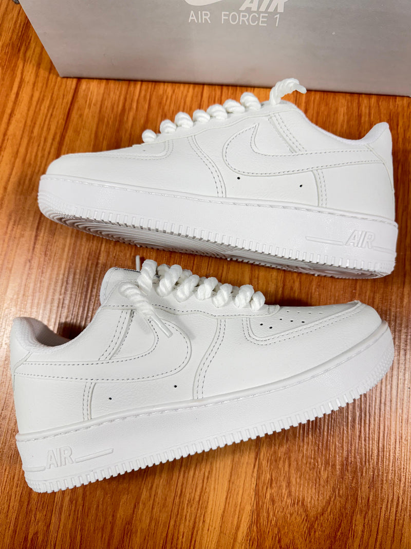 Tênis Nike Air Force 1 Unissex [Branco] [Cadarço Corda] - Reinvenção do Clássico