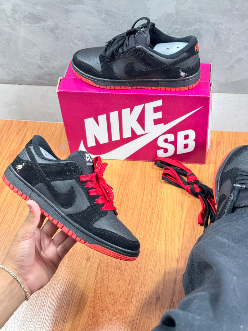 Tênis estiloso Unissex exclusivo Nike sb dunk low pro X Jeff staple preto vermelho