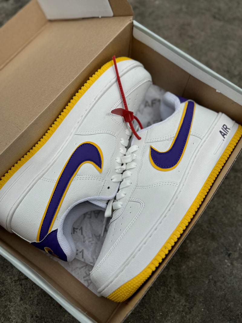 tenis masculino limitado nike air force 1 lakers basquete 