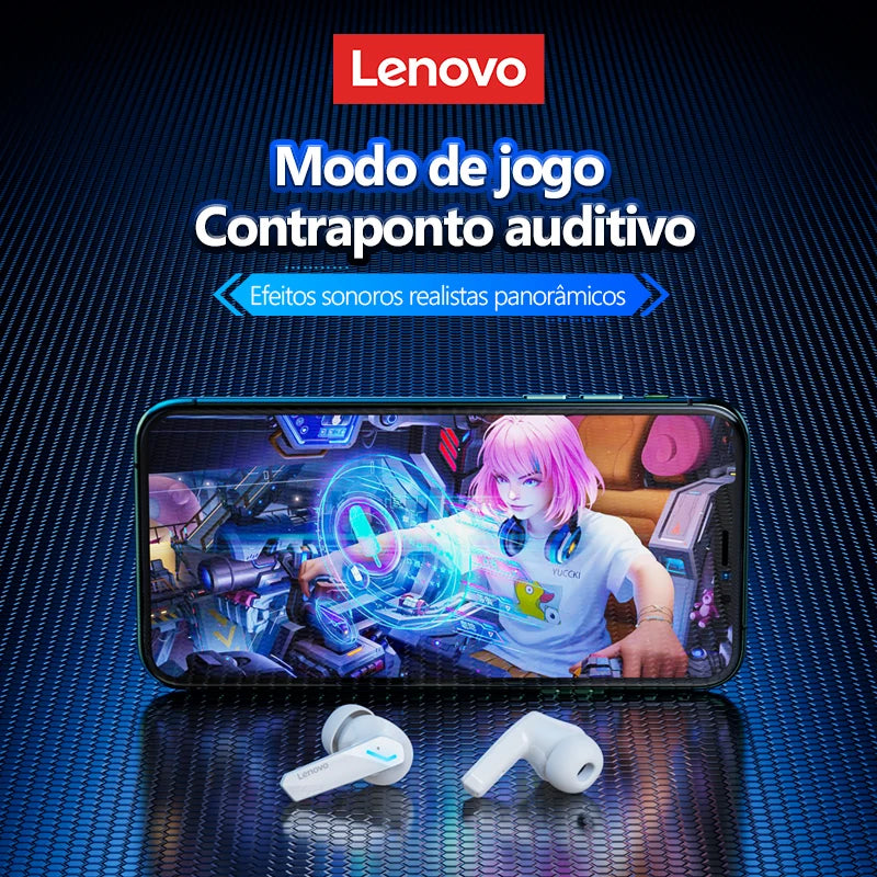 Fone de ouvido sem fio com Som Imersivo, Liberdade Total para atividade física - Lenovo