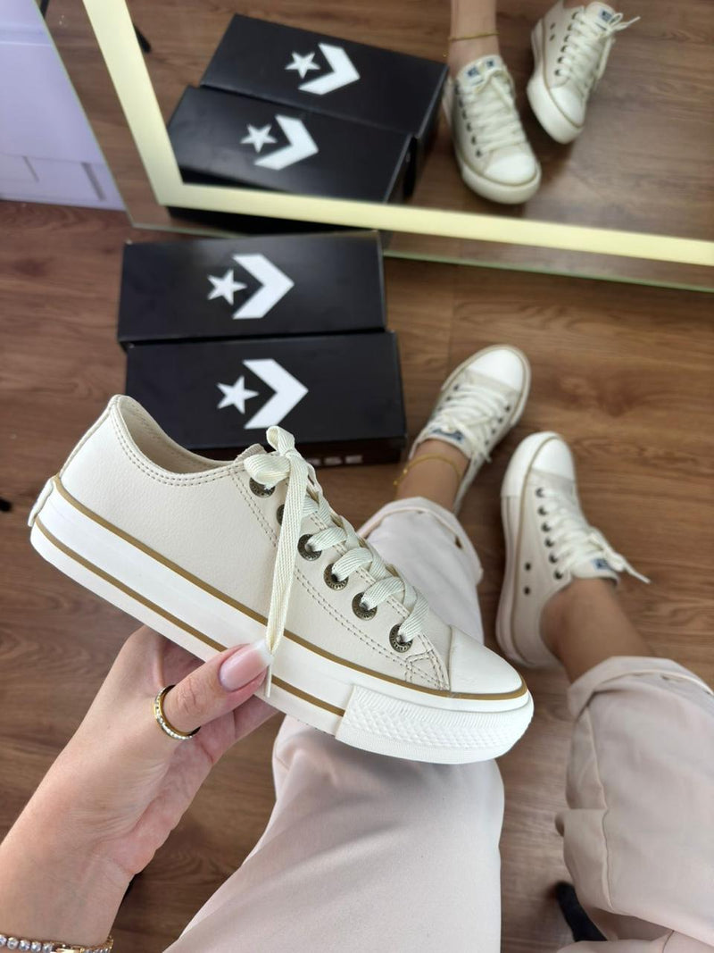 tenis feminino all star cano baixo off white classico atemporal 