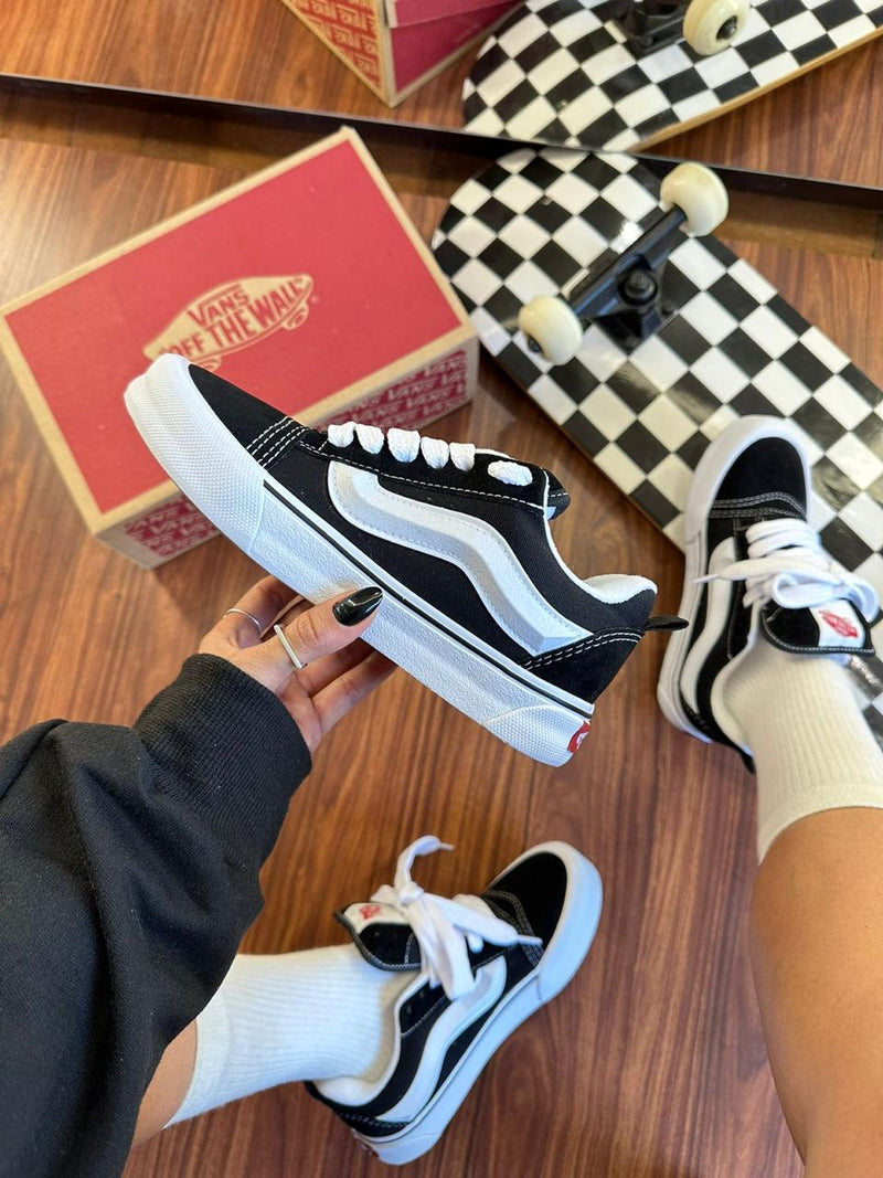 tenis unissex classico e versatil vans knu skool confortavel skate streetwear