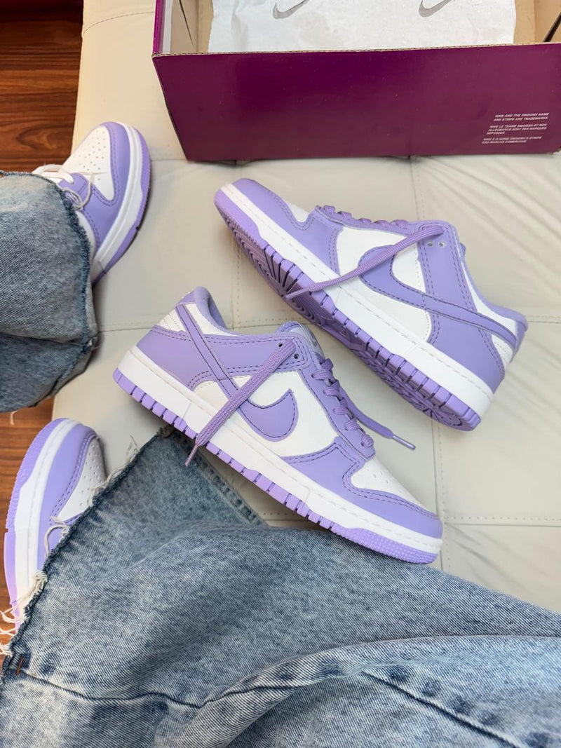 tenis feminino estiloso e confortavel lilas nike dunk low 