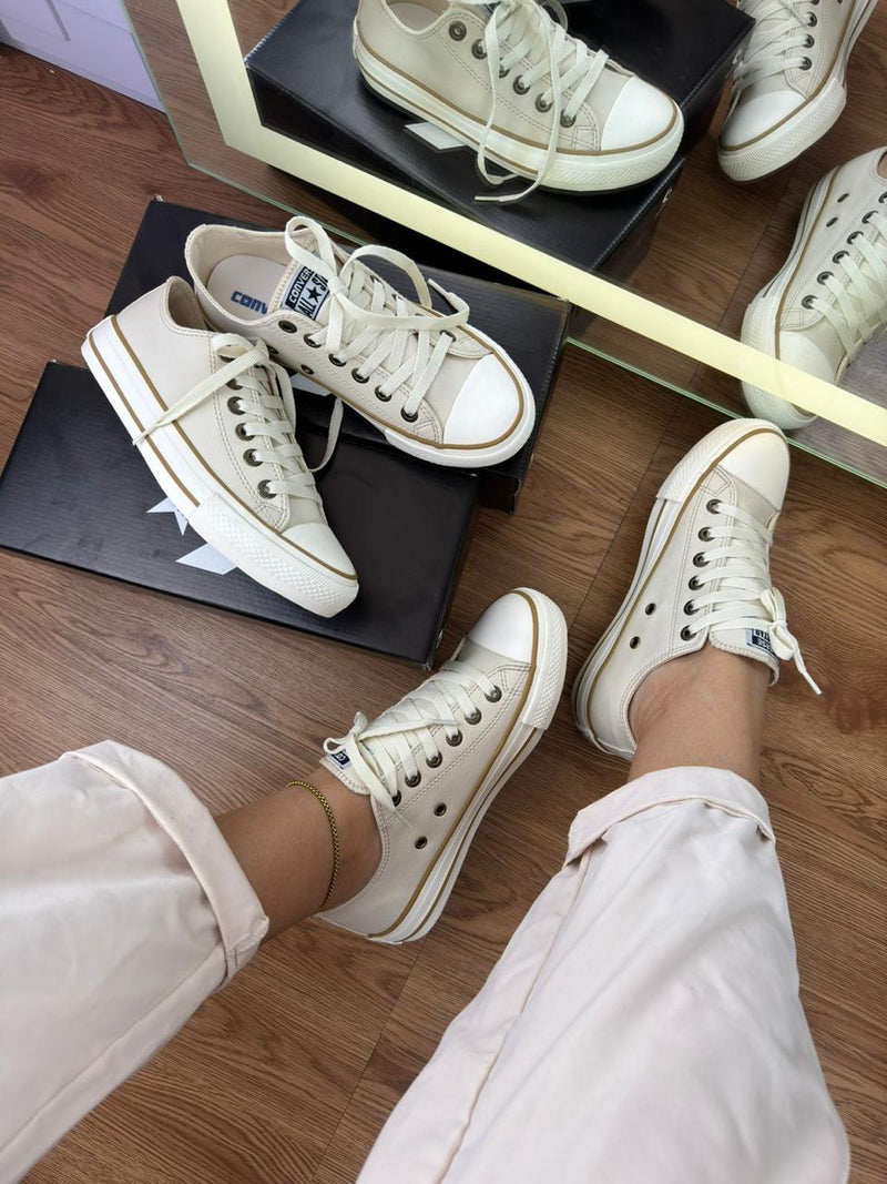 tenis feminino all star cano baixo off white classico atemporal 