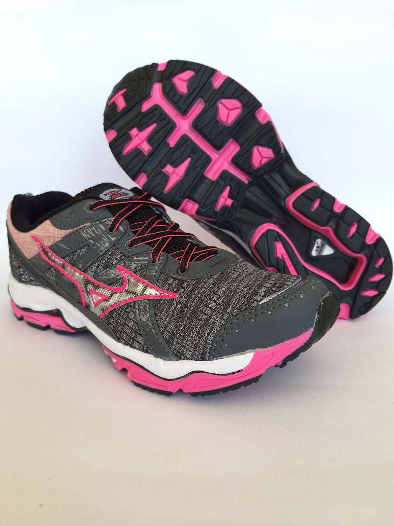 Tênis Esportivo Mizuno Nirvana 9 [Grafite/Rosa] - Feminino