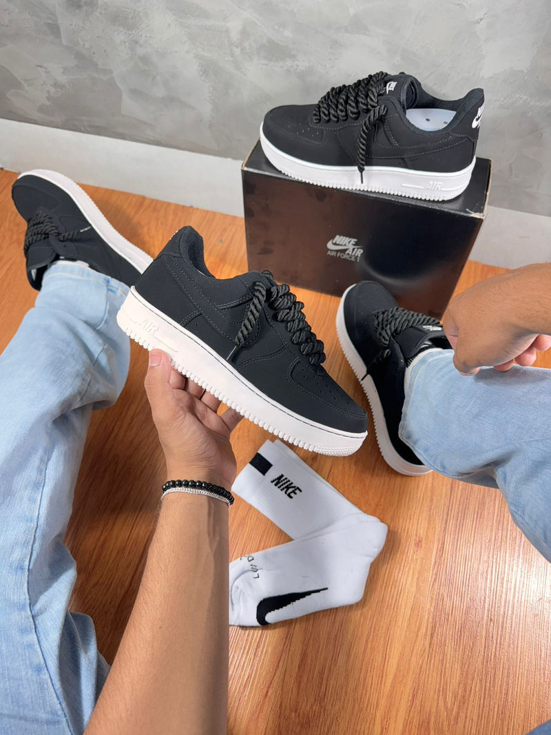 tenis casual e streetwear masculino confortavel nike air force 1 nobuck cadarço em corda