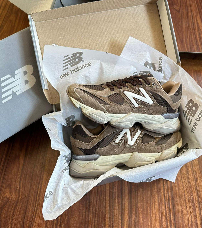 Tênis New Balance 9060 Masculino em Couro Legítimo [Marrom] - Conforto e Estilo para Todos os Momentos