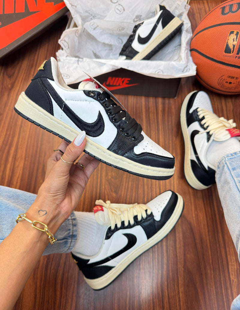 tenis feminino estiloso confortavel nike jordan 1 x travis scott basquete streetwear