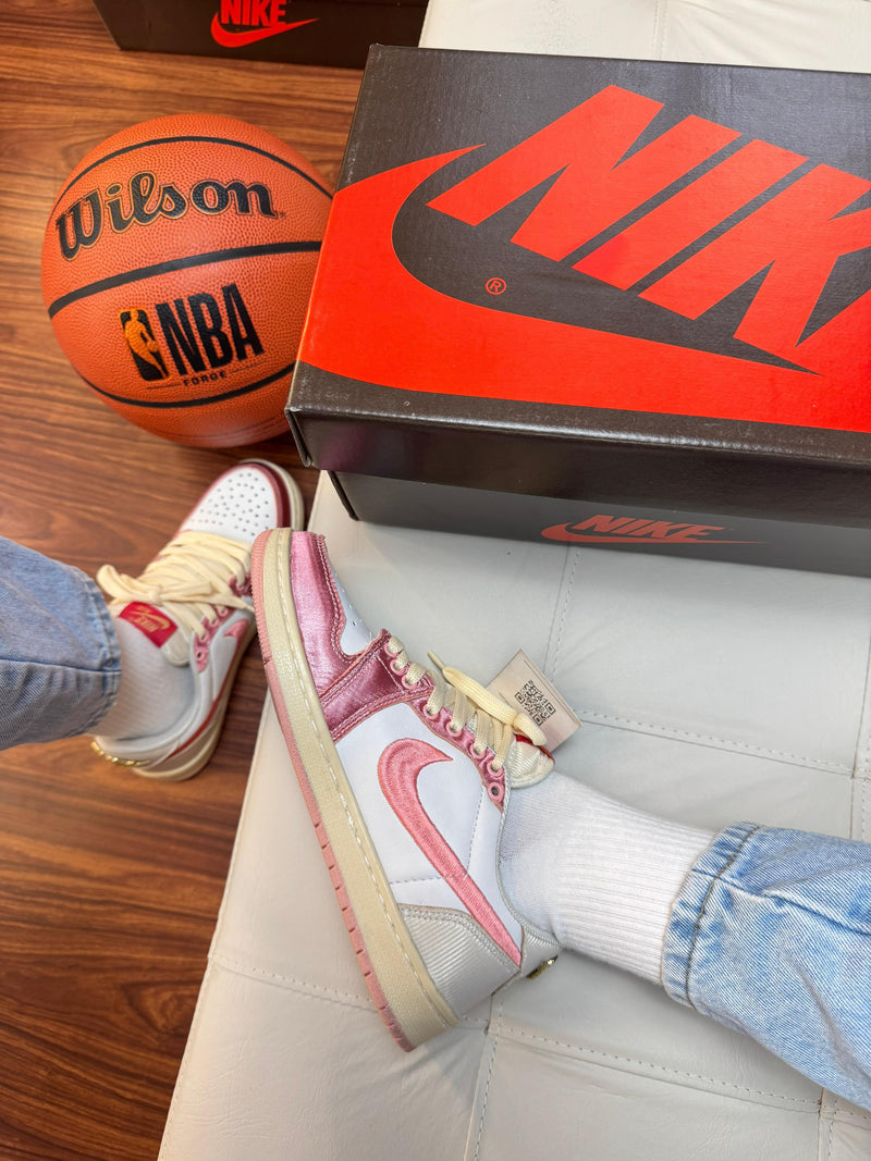 tenis feminino rosa estiloso confortavel nike jordan 1 x travis scott basquete streetwear