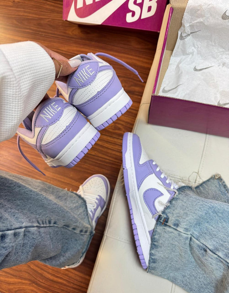 tenis feminino estiloso e confortavel lilas nike dunk low 