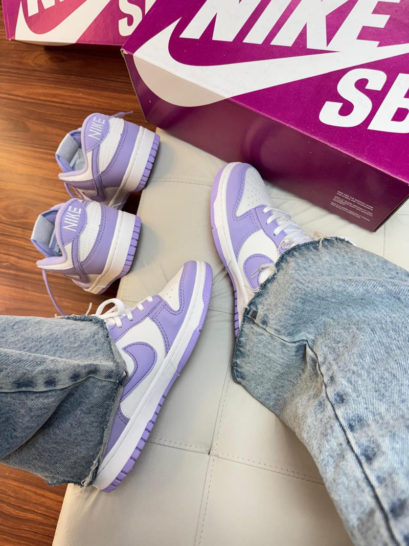 tenis feminino estiloso e confortavel lilas nike dunk low 