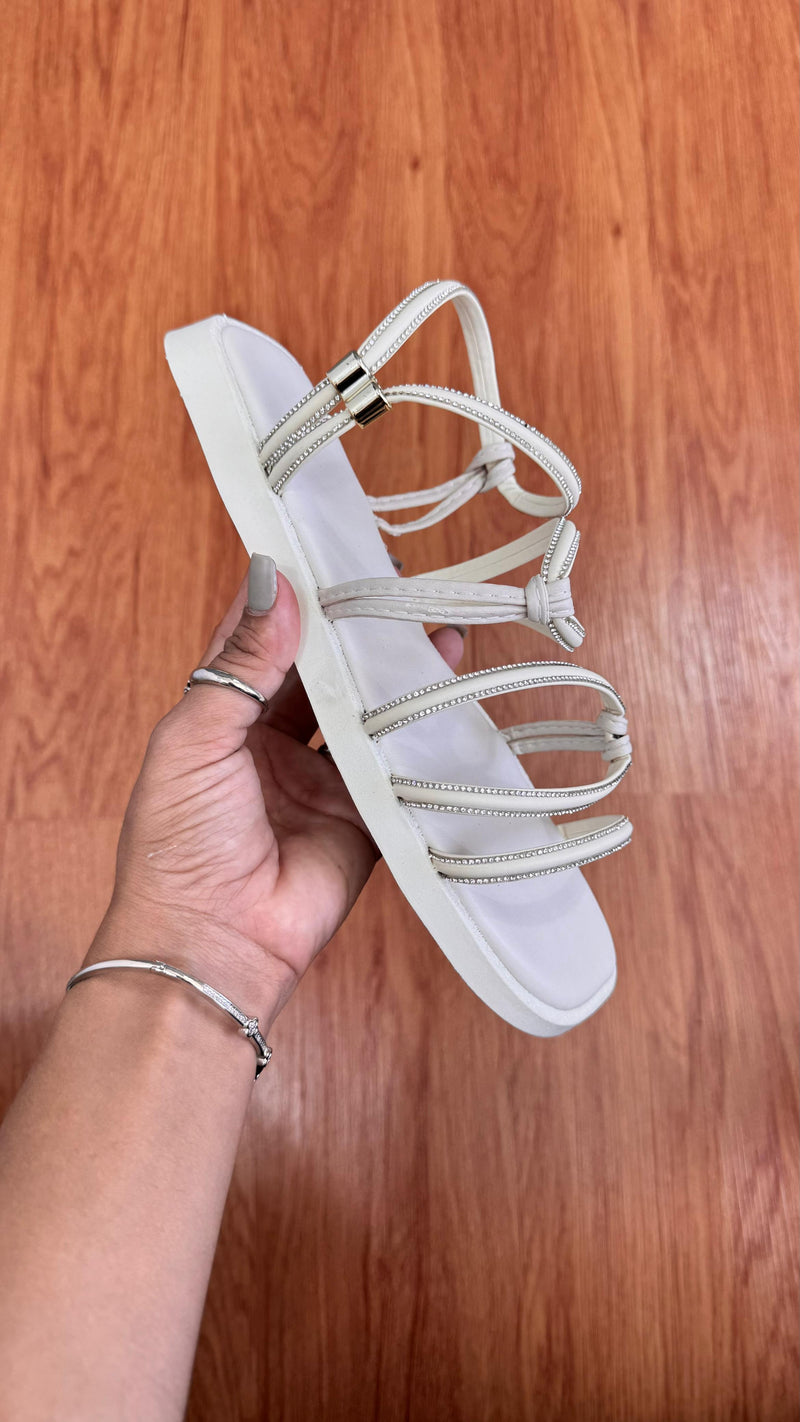 sandalia feminina confortavel strass 2 em 1 versatil para o dia a dia rasteirinha 